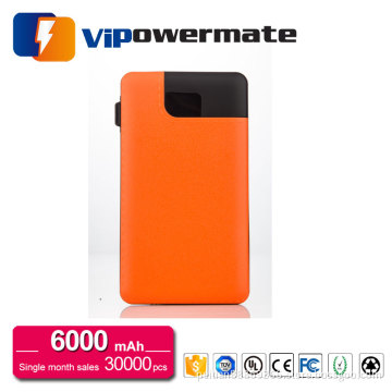 High quality gift products wireless usb portable power bank charger 6000mah